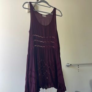 Raspberry Voile and Lace Slip